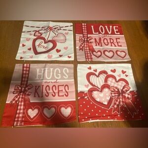 Pillow Covers Valentine's Day 17.5" x 17.5" Set of 4 NWOT